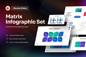 Monster Slides Matrix Infographic Set